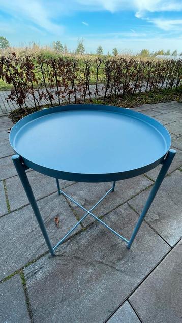 Salontafel met dienblad, blauw, 45x53 cm