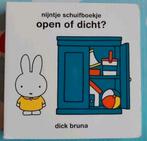 Nijntje Miffy Schuifboekje Open of Dicht? van Dick Bruna, Ophalen of Verzenden, Uitklap-, Voel- of Ontdekboek, Zo goed als nieuw