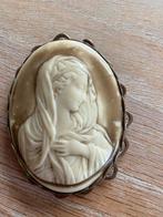 Antieke Camee Broche in Brons. Groot 5x7 cm.  beige, Brons, 4 tot 7 cm, Gebruikt, Bruin