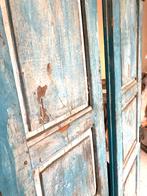 Antieke turquoise luiken in prachtig patina, Ophalen