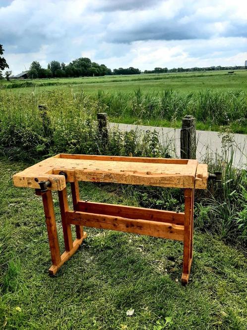 Houten Werkbank - (Vintage / Antiek / timmermans werkbank), Antiek en Kunst, Antiek | Woonaccessoires, Ophalen