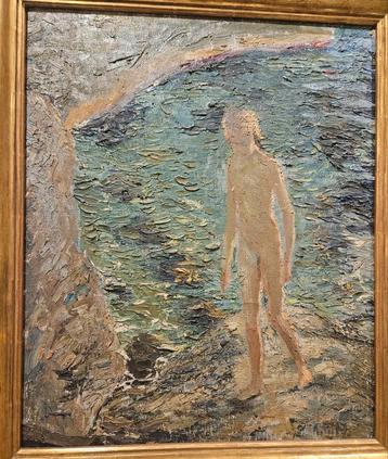Schilderij 19e eeuw Antiek lijst echt verguld beschikbaar voor biedingen