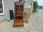 vintage antieke hoek vitrinekast met verlichting, Huis en Inrichting, Kasten | Vitrinekasten, Ophalen, Gebruikt, 100 tot 150 cm