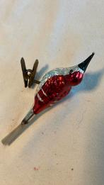 Vintage antieke kerstbal, vogeltje rood, Diversen, Kerst, Ophalen of Verzenden, Zo goed als nieuw