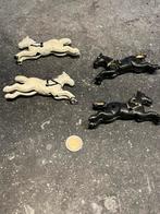 4 gietijzeren paardjes, onderdeel van oud speelgoed, Antiek en Kunst, Antiek | Speelgoed, Ophalen of Verzenden