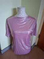 Glitter Top Carnaval - Maat S, Kleding | Dames, Ophalen of Verzenden, Zo goed als nieuw, Korte mouw, Roze