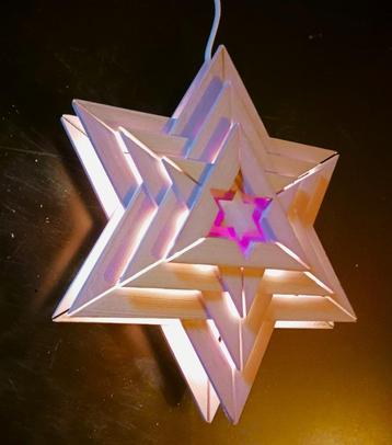 Klassieke Vintage Houten Kerstster / 30 cm beschikbaar voor biedingen