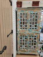 Mooie Ibiza houten kast, Huis en Inrichting, Kasten | Buffetkasten, Glas, 150 tot 200 cm, 25 tot 50 cm, Ibiza