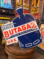 Oud Emaille Reclamebord Butagaz Dubbelzijdig, Verzamelen, Merken en Reclamevoorwerpen, Ophalen of Verzenden