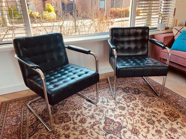 Leren Bauhaus Fauteuils, Antiek en Kunst, Antiek | Meubels | Stoelen en Banken, Ophalen