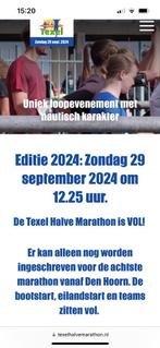 Kaartje halve marathon Texel, Tickets en Kaartjes, Sport | Overige, Halve marathon, September, Eén persoon