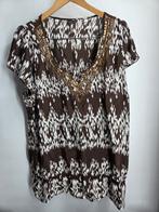 MS Mode Blouse Maat 52 - Bruin/Wit, Bruin, MS Mode, Maat 46/48 (XL) of groter, Onbekend