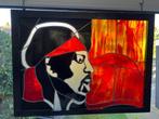 afbeelding van Jimi Hendrix in glas en lood, Ophalen, 50 tot 75 cm, Overige typen, Zo goed als nieuw