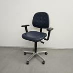 Labkoo werkstoel - blauwe PU kunststof zachte zitting, Niet ingevuld, Gebruikt, Niet ingevuld, Niet ingevuld