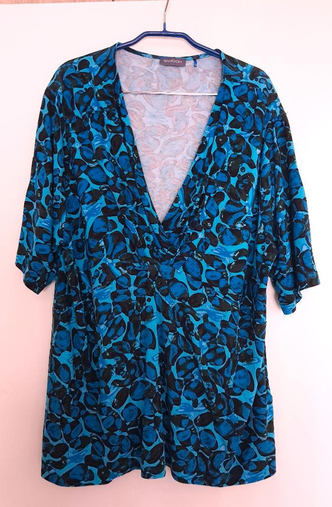 Samoon Shirt 46, Kleding | Dames, Grote Maten, Nieuw, Shirt of Top, Blauw, Verzenden