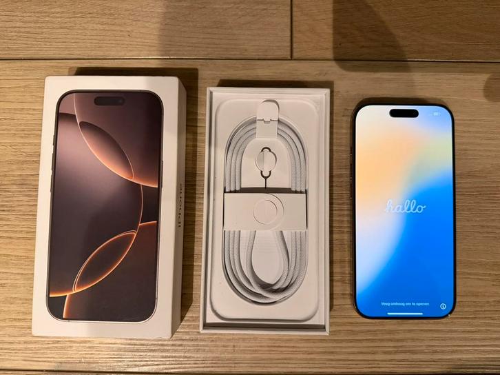 APPLE IPHONE 16 PRO 128GB DESERT TITANIUM ZEER NETTE STAAT!, Telecommunicatie, Mobiele telefoons | Apple iPhone, Zo goed als nieuw