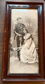 Antieke prent in lijst - 16 x 30,5 cm, Ophalen of Verzenden