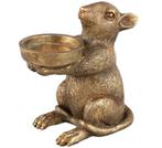 PTMD Kandelaar Miro muis - 12x6x13 cm - Polyester - Goud, Huis en Inrichting, Woonaccessoires | Kandelaars en Kaarsen, Overige materialen