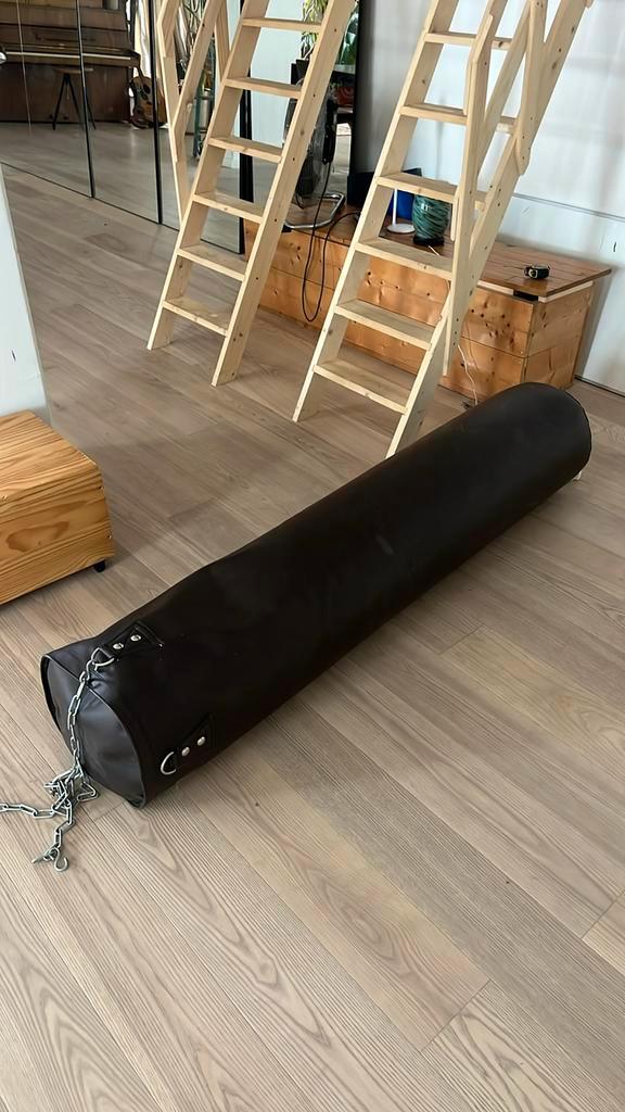 Boxzak vol leer donkerbruin nieuw!, Sport en Fitness, Boksen, Zo goed als nieuw, Bokszak, Ophalen of Verzenden
