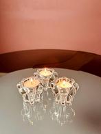 SET KRISTAL GLAZEN WAXINELICHTHOUDERS REIMS FRANCE, Antiek en Kunst, Antiek | Glas en Kristal, Ophalen of Verzenden
