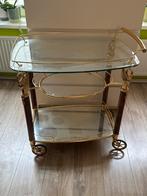 Vintage Drank Trolley / Serveerwagen, Huis en Inrichting, Ophalen, Gebruikt, 50 tot 100 cm, Glas