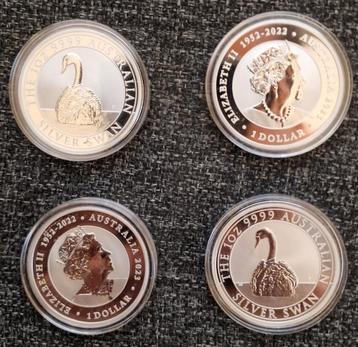4x 1 oz Australian Swan Zilver Munten 2023 beschikbaar voor biedingen