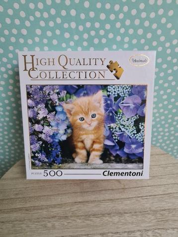 Puzzel 500 stukjes Clementoni Ginger cat of flowers  beschikbaar voor biedingen