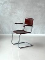 Bremshey & Co sledestoel vintage buisframe stoel Bauhaus, Gebruikt, Bruin, Vintage, Ophalen of Verzenden