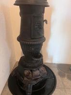 Vintage zwarte gietijzeren potkachel 75 cm hoog, Huis en Inrichting, Kachels, Ophalen, Gebruikt, Overige brandstoffen