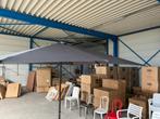 Grote horeca parasol 3 x 3 meter nieuw in grijs of ecru, Nieuw, Stokparasol, Ophalen, Waterdicht