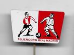 FEYENOORD REAL MADRID VOETBAL SPELD, Verzamelen, Speldjes, Pins en Buttons, Verzenden, Gebruikt, Sport, Speldje of Pin