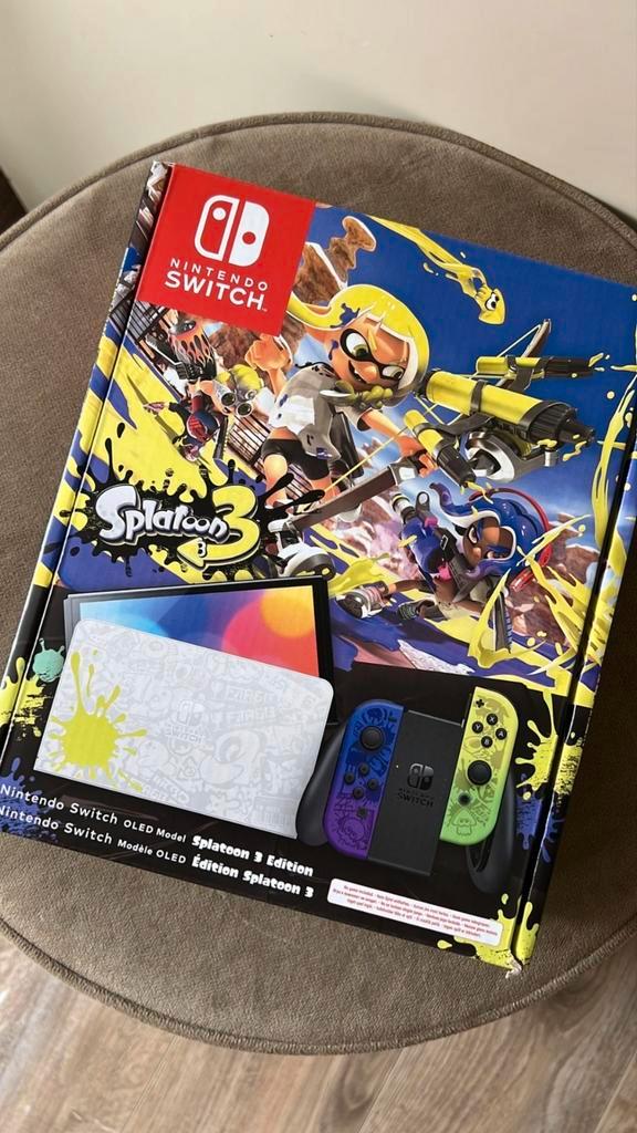 Nintendo Switch OLED Splatoon 3 Edition, Spelcomputers en Games, Spelcomputers | Nintendo Switch, Zo goed als nieuw, Switch OLED