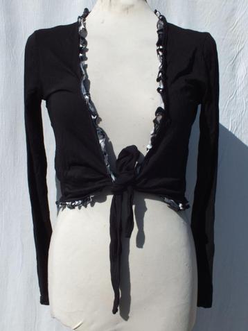 Schattig kort zwart vest.Roesje.Mt 36.Merk Dolce Vita beschikbaar voor biedingen