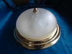 Plafonniere vintage diam 25 cm sierlijk matglas, Ophalen of Verzenden