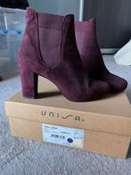 Unisa korte laarsjes met hak Bordeaux 40, Lage of Enkellaarzen, Ophalen of Verzenden, Zo goed als nieuw, Unisa
