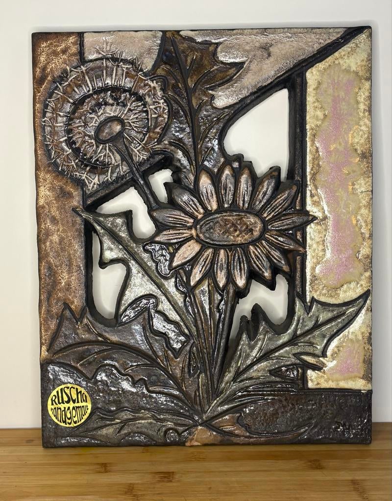 Ruscha Wandtegel - Vintage West Germany Handbeschilderd, Ophalen