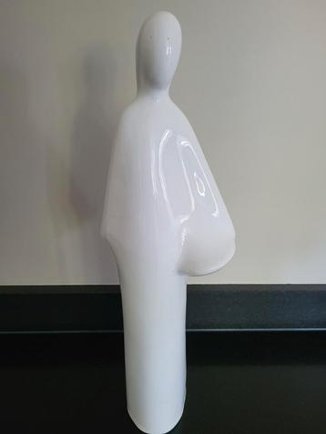 retro vintage Wit geglazuurd beeld 70s 80s 37cm hoog beschikbaar voor biedingen