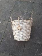Rieten bloempotje, Tuin en Terras, Overige materialen, Rond, Binnen, Ophalen of Verzenden