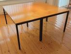 Handgemaakte houten eettafel met metalen onderstel! Ook los, Huis en Inrichting, Tafels | Eettafels, Ophalen, Gebruikt, 150 tot 200 cm