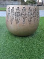 Gouden Bloempotten / Plantenpotten, Tuin en Terras, Gebruikt, Rond, Metaal, Tuin