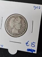 quarter dollar 1903 Amerika, Verzenden, Noord-Amerika, Losse munt, Zilver