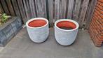 2 stuks Capi Europe - Nature Rib potten, Tuin en Terras, Bloembakken en Plantenbakken, Ophalen, Kunststof, Gebruikt, Minder dan 60 cm