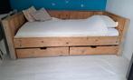 Steigerhouten eenpersoons bed met lades, Ophalen, 90 cm, Eenpersoons, Steigerhout