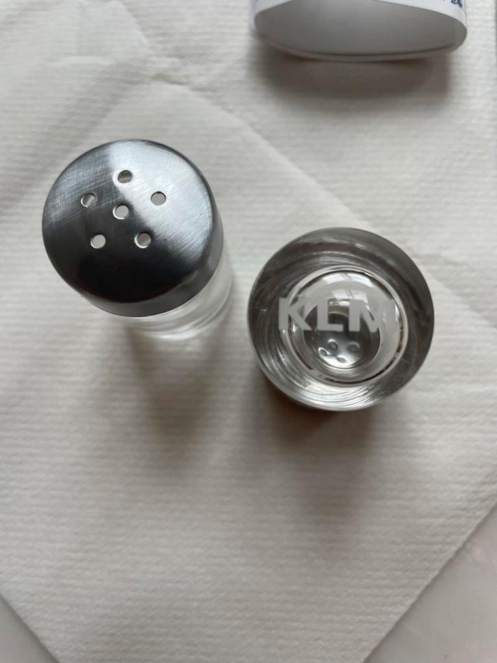 KLM Bestekset - Mes, Lepel, Vork & Zout/Peper, Huis en Inrichting, Keuken | Bestek, Zo goed als nieuw, Bestekset, Rvs of Chroom