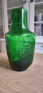 Lavorazione vaas groen glas Italië, Huis en Inrichting, Woonaccessoires | Vazen, Gebruikt, Ophalen of Verzenden, Glas, Minder dan 50 cm