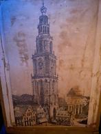 Oude Tekening Groningen Martinitoren, Antiek en Kunst, Ophalen of Verzenden