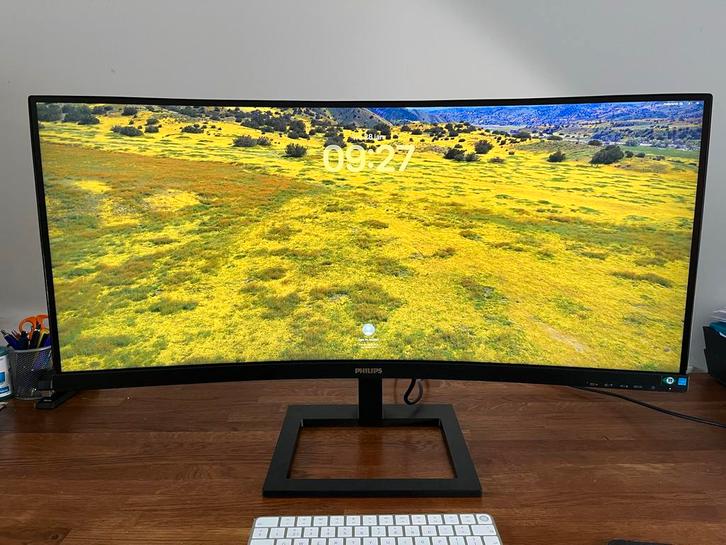 Philips 34 inch Curved monitor 346E2CUAE/00, Computers en Software, Monitoren, Curved, Quad HD (2K), Ophalen of Verzenden