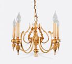 Geatano Sciolari - kroonluchter verguld -Italië- ‘70, Huis en Inrichting, Lampen | Kroonluchters, Ophalen of Verzenden, Metaal