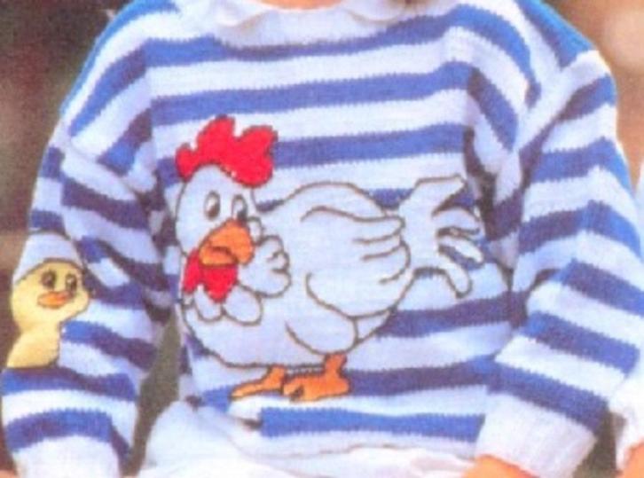 Kip en Kuiken trui breipatroon, Hobby en Vrije tijd, Breien en Haken, Zo goed als nieuw, Breien, Patroon of Boek, Verzenden