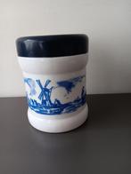 Vintage opaline pot – Sigarenfabriek Valkenswaard –blauw/wit, Ophalen of Verzenden, Gebruikt, Tabaksdoos of Verpakking